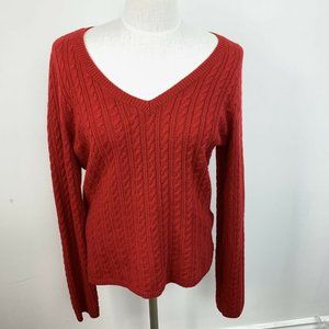 Talbots Cable Knit Angora Cashmere Wool Large
